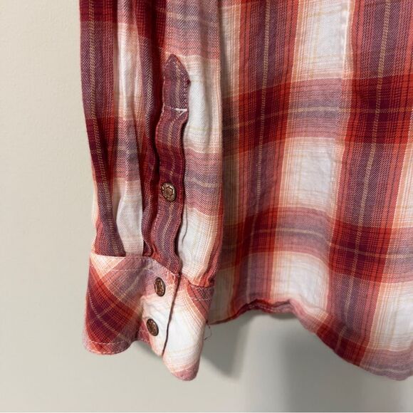 Ariat Womens Tulsa Long Sleeve Snap Red Plaid Country Western Shirt Extra Large - Picture 10 of 10